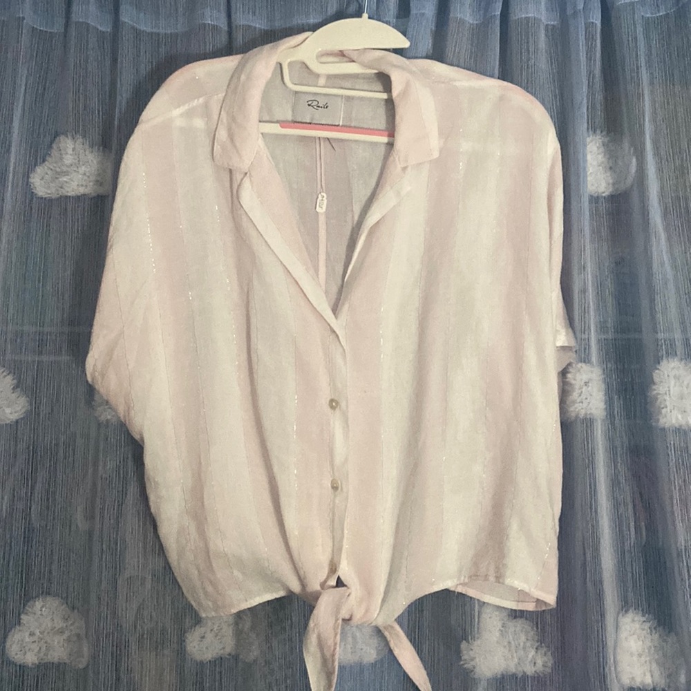 Rails Pink & White Stripe lotus stripe